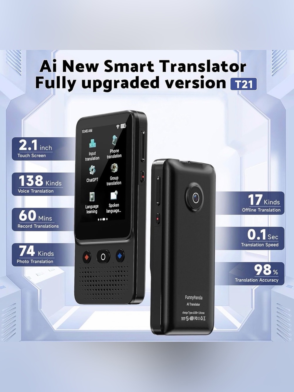 NEW AI Language Translator Device with Camera - Picture 3 of 8